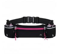 ROSSRORE Running Belt with Water Bottles Anti-Bounce for Women Gym Training | Red Running bag with BPA-free Water Bottles no-bounce design Machine washable with SBS zippers fits 29-42" hips
