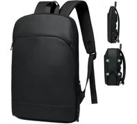 ROSSRORE Ultra-Thin Expandable Waterproof Anti-Theft Laptop Backpack 15.6" for Men Women,Heavy-duty zipper Business Travel Work Bag, Lightweight TSA-Friendly 3-Day Travel Capacity Black