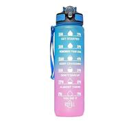 ROSSRORE Water Bottle with Straw, 33.8 oz Motivational Time Marker Bottle, BPA-Free Tritan, 1L Leak-Proof Sports Bottle with Carry Strap for Women’s Gym, Fitness, and Outdoor Activities