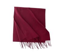 ROSSRORE Winter Tartan Scarf - Women's Long Cashmere-Like Knit Plaid Scarf - Winter Warm Shawl Wrap with Large Tassels Solid Red as A Christmas/New Year Gift for Girls