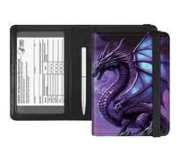 Rossy Passport and Vaccine Card Holder Combo, Passport Holder with CDC Vaccination Card Slot RFID Blocking Wallet Travel Documents Organizer Protector Cover for Women Men, Purple Dragon