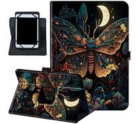 Rossy Universal Tablet Case 8 inch 9 inch PU Leather Stand Folio Protective Cover for 8"-9" Tablet Shell Case with 360 Degree Rotatable Kickstand and Multiple Viewing Angles,Butterfly Moth