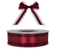 ROSTEEN Silk Burgundy Red Ribbon 25mm x 22m for Gift Wrapping, Hairstyle Decoration, Wedding Car Decoration, Balloon Arrangement Tying