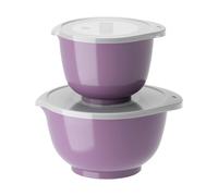Rosti Margrethe Mixing Bowl Set, Set of 4 Mixing Bowls, 2 Mixing Bowls and 2 Lids, Recyclable Plastic, 1.5 Litre and 3 Litre, Lavender