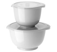 Rosti Margrethe Bowl Set, Mixing Bowl Set, 4-Piece with 2 Mixing Bowls and 2 Lids, Dough Bowl Made of Recyclable Plastic, 1.5 Litres and 3 Litres, White
