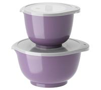 Rosti Margrethe Mixing Bowl Set, Set of 4 Mixing Bowls, 2 Mixing Bowls and 2 Lids, Recyclable Plastic, 1.5 Litre and 3 Litre, Lavender