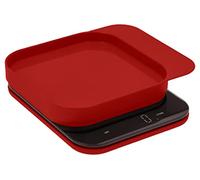 Rosti Mensura Kitchen Scale, Household Scale, Baking Scale, Digital Kitchen Scales with Bowl and Tare Function, Maximum Weight 10 kg, 16.5 x 20.3 x 3.5 cm, Red