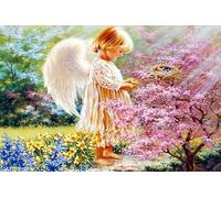 ROSTITCH Pre-Printed Cross Stitch Kits- 72017 Lovely Angel Cross Stitch Kits for Beginners Adults Needlepoint Cross-Stitch,Needlecrafts Embroidery Kits Arts and Crafts All Clear Cross Stitch