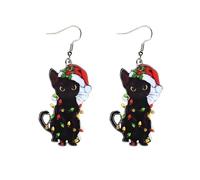 ROSTIVO Acrylic Cat Earrings for Women Cute Lightweight Christmas Earrings