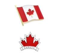 ROSTIVO Canada Flag Pin Lapel Enamel Pins for Backpacks Hat Canada Day Maple Leaf Canadian Brooch Pin Badge for Men Women (2 Pack)