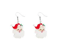ROSTIVO Christmas Santa Claus Earrings for Women - Acrylic Holiday Dangle Jewelry, Winter Party, Family Gathering, Secret Santa & Gift Choice
