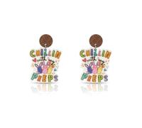 ROSTIVO Easter Bunny Acrylic Earrings for Women - “Chillin’ with My Peeps” Colorful Dangle Earrings, Fun Holiday Jewelry Gift for Easter Party & Spring Celebrations