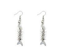 ROSTIVO Fish Bone Grunge Earrings for Women Weird Y2K Punk Dangle Earrings Skeleton Goth earrings, Metal, alloy