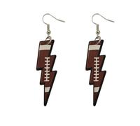 ROSTIVO Fun Football Earrings for Women - Lightning Bolt Dangle Jewelry for Game Day, Football Mom, Tailgate Party Look