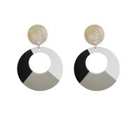 ROSTIVO Modern Acrylic Geometric Hollow Hoop Earrings for Women - Abstract Fashion Jewelry for Casual Wear, Office & Parties