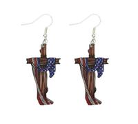 ROSTIVO Red White and Blue American Flag Cross Earrings - Patriotic Christian Dangle Jewelry for Women, 4th of July, Veterans Day, Easter，Memorial Day，Thanksgiving Day