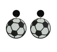 ROSTIVO Statement Big Soccer Ball Dangle Earrings for Women and Sports Fans- Acrylic Jewelry for Soccer Mom,Great to Wear on Game day,School Events & other Soccer Games