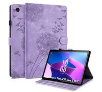 Rostsant Tab M10 3rd Gen 10.1 Inches 2022 Case Dandelion Cover Premium PU Leather Flip Tablet Case Wallet Card Slots Protective Cover with Stand Function for Lenovo Tab M10 3rd Gen Purple