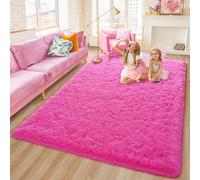 Rostyle Fluffy 4x6 Hot Pink Rugs for Bedroom Girls,Shaggy Bedroom Carpet,Thick Area Rugs for Living Room,Fuzzy Dorm Rug,Soft Indoor Floor Rug for Kids Room Decor Aesthetic