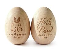 rosulasi Easter Basket Stuffers Wooden Easter Resurrection Eggs Easter Gifts Christian Easter Egg Fillers He is Risen Easter Basket Decor Centerpieces for Home Table,Tiered,Tray Religious Decorations