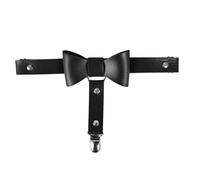 ROSVAJFY 2 PCs Women's Sexy Leg Harness, Adjustable Leather Gothic Punk Leg Rings with Garter Belts for Club, Party, Halloween (Black-butterfly knot)