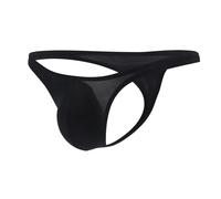 ROSVAJFY Ice Silk Thongs Underwear for Men Bulge Pouch G-Strings Breathable Panties Low Rise Sexy Thong T-Back Bikini M-XL (UK, Alpha, L, Regular, Regular, Black)