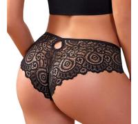 ROSVAJFY Women's Knickers Essentials Comfortable Lace Stretch Hipster Lingerie Soft Underwear Sexy Panties Bikini for Ladies Low-Rise Pants (UK, Alpha, XL, Regular, Regular, Black)