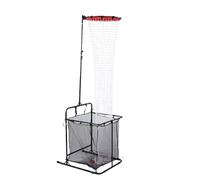 Rosvola Adjustable Volleyball Training Net 7.2 to 11 Ft with 6 Angle Settings Built-in Ball Collector Portable Volleyball Practice Net for Backyard Court Gym Training