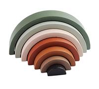 Rosvola Arch Wooden Stacker, Arch Stacker Puzzle Early Learning Brain Training Colorful for Home (One Size)