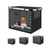 Rosvola Dog Crate Cover Waterproofing Oxford Fabric Windproof Pet Kennel Protection Cover with Ventilated Windows (XL)