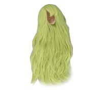 Rosvola Doll Wig, Soft High Temperature Silk Doll Hair Wigs, Green Artificial Hairs with Bangs, Ideal for Ball Jointed Dolls & DIY (1/3 22-23cm Head Circumference)