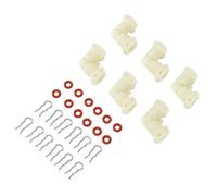 Rosvola L Shaped Fluid Connector, 6pcs Quick Inlet Coffee Machine Connector, Water Line with O Rings Clamps, Ideal for Coffee Machine Accessories