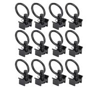 Rosvola L Track Single Stud Fitting Round O Ring Black, 4000LB Capacity L Track Tie Down, Accessories for Truck Bed Trailer Cargo Control, 12 Pack