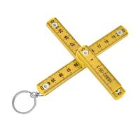 Rosvola Plastic Folding Ruler, 50cm Portable Meter Stick (Yellow)