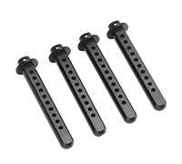 Rosvola RC Aluminum Body Post Mounts, Wear Resistant Replacement RC Car Body Posts Mount Holder with Glossy Corrosion Resistant Finish, for Axial SCX10 1/10 Car, Black