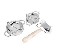 Rosvola Stainless Steel Dumpling Maker Set, Dumpling Mold Press with Wooden