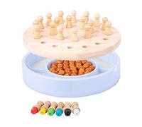 Rosvola Wooden Color Memory Chess, Wooden Improve Memory Match Chess Parent Child Interactive for Children (2 in 1)