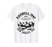 Roswell New Mexico NM 47 UFO Crash Alien 1947 Value Graphic T-Shirt, Men, White, S