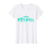 Roswell New Mexico NM 47 UFO Crash Alien 1947 Value Graphic T-Shirt, Women, White, M