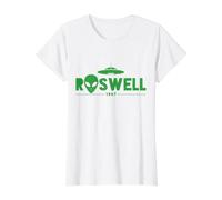 Roswell New Mexico NM 47 UFO Crash Alien 1947 Value Graphic T-Shirt, Women, White, S