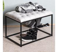 roswell textile fabric stool with steel frame in grey black