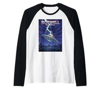 Roswell UFO Flying Saucer New Mexico Souvenir Lightning Raglan Baseball Tee