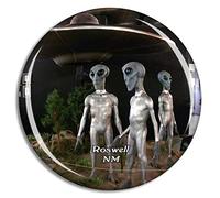 Roswell UFO Museum New Mexico USA Magnet Travel Souvenir 3D Crystal Glass Collection Gift Refrigerator Sticker