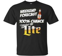 ROSY CONFIDANTE Weekend Forecast 100_ Chance of Miller Lite T-Shirt L Black