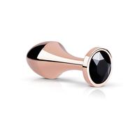 Rosy Gold Butt Plug - Black Gem Anal Plug (Rose Gold)