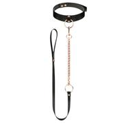 Rosy Gold - Collar and Leash (Black-Rose Gold)