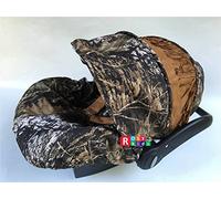 Rosy Kids Infant Carseat Canopy Cover 3pc Whole Caboodle, Baby Car Seat Cover Outdoor Kit, Oak Tree Camouflage Faux Suede Tassel