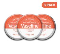 (Rosy Lips, 3 Pack) Vaseline Lip Therapy - Aloe Vera, Cocoa Butter, Rosy Lips Balm 20g New