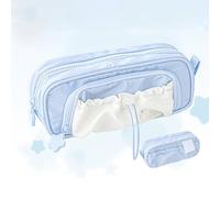 Rosy Posy Pencil Case, Aesthetic Pencil Case, Counting Stars PencilCase with Double Layer Big Capacity, Cute Aesthetic Pouch Holder Drawstring Pen Cases