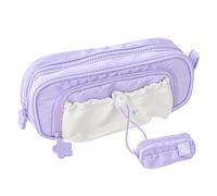 Rosy Posy Pencil Case, Kawaii Pencil Case with Rosy Posy Pens, Counting Stars PencilCase Big Capacity, Cute Aesthetic Pouch Holder Drawstring Pen Case (Purple)